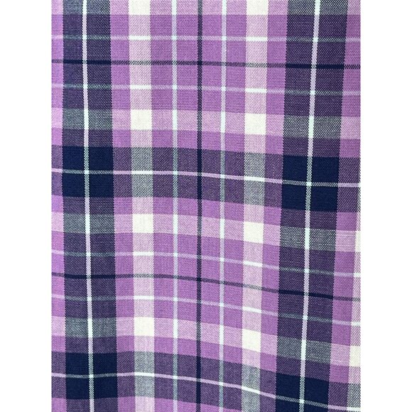 Jos A Bank Men’s Medium Purple Plaid Button Down Long Sleeve Traveler Tech Shirt - Picture 10 of 13